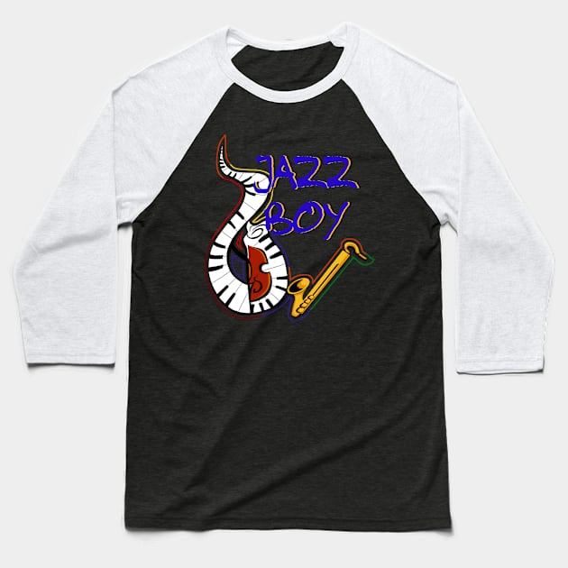 Jazz boy Baseball T-Shirt by KubikoBakhar